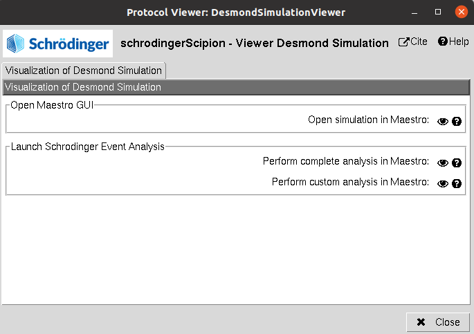 Schrödinger MD Simulation output 1